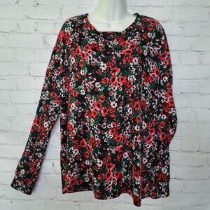 Crown & Ivy Floral Ultrasoft Top Blouse Size Large